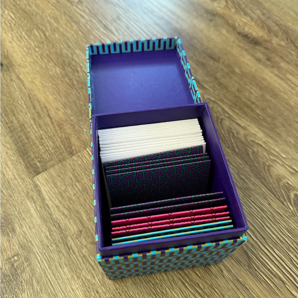 Tory Burch Geometric Box with Colorful Cards - Picture 3 of 5